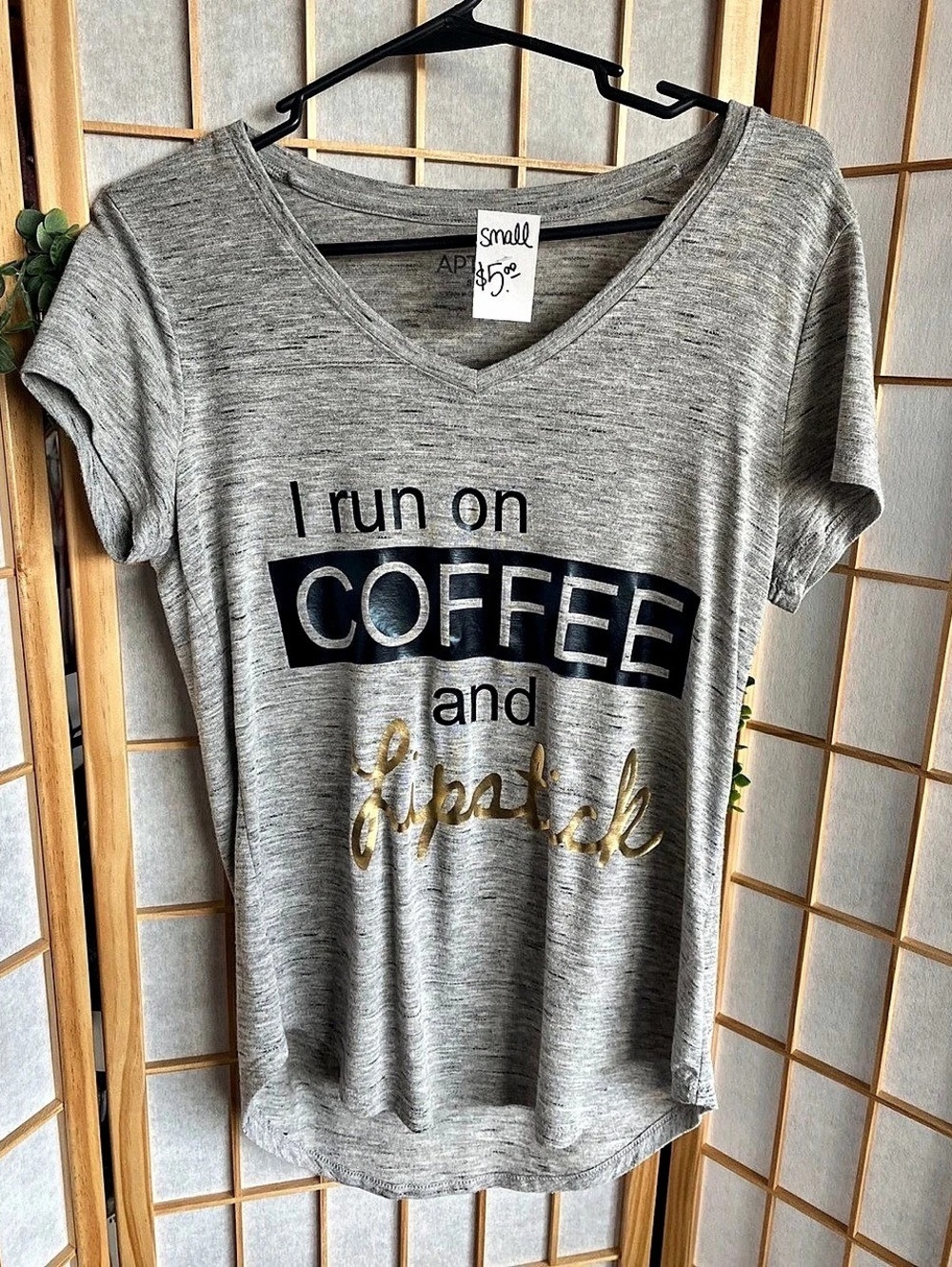 Apt. 9 Coffee Graphic Tee Gray Small